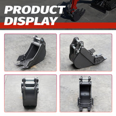 8-Inch Toothed Bucket for 2-Ton Mini Excavators | HUAYEE HYE05-1