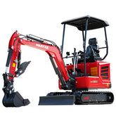 Mini Excavator with 14hp Kubota Engine | Hydraulic Thumb, Side Swing & Canopy | HUAYEE HY18B