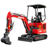 HUAYEE HY18B | Mini Excavator with 14hp Kubota Engine | Hydraulic Thumb, Side Swing & Canopy