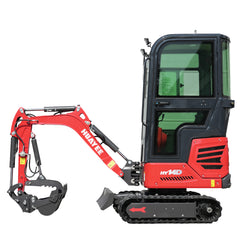 1.2 Ton Mini Excavator with Enclosed Cab, 13.5 hp B&S Engine | HUAYEE HY14D