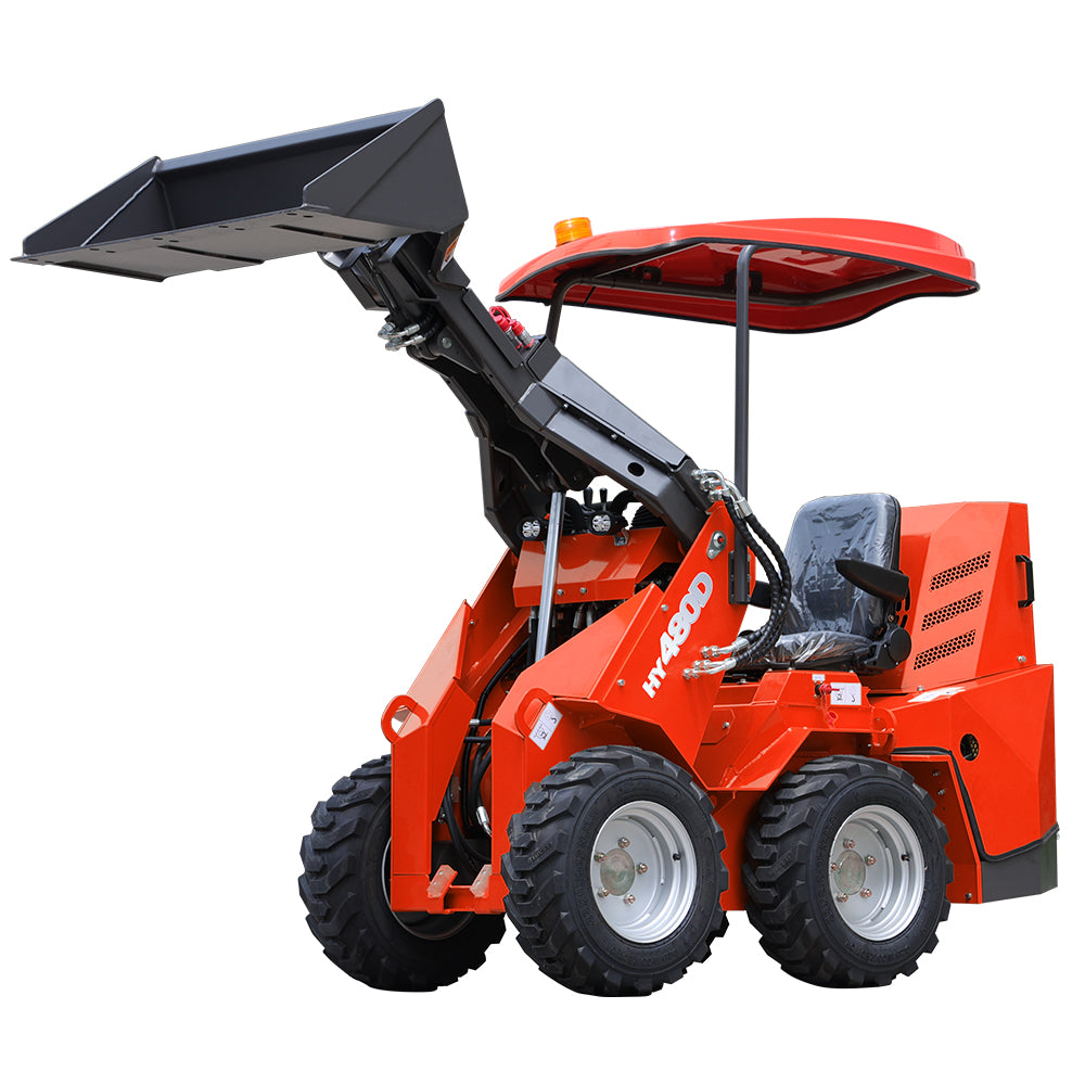 Mini Wheel Skid Steer Loader with 23 hp Honda Engine & Canopy | HUAYEE HY480D