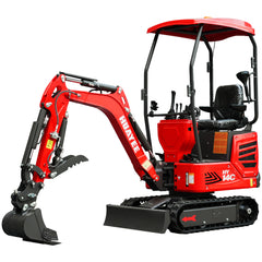 HUAYEE HY14C | Mini Excavator with Hydraulic Thumb & Side Swing Boom - 13.5hp B&S Engine