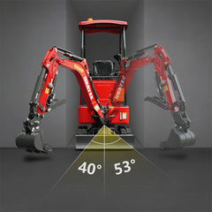 HUAYEE HY14C | Mini Excavator with Hydraulic Thumb & Side Swing Boom - 13.5hp B&S Engine