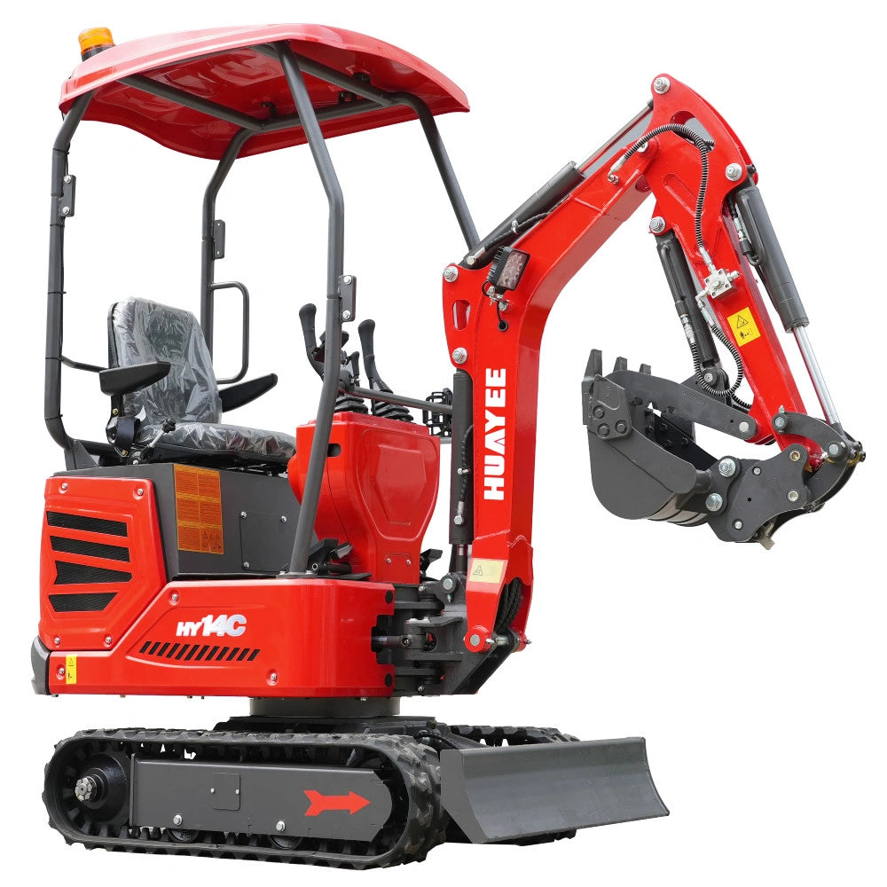 Mini Excavator with Hydraulic Thumb & Side Swing Boom - 13.5hp B&S Engine | HUAYEE HY14C
