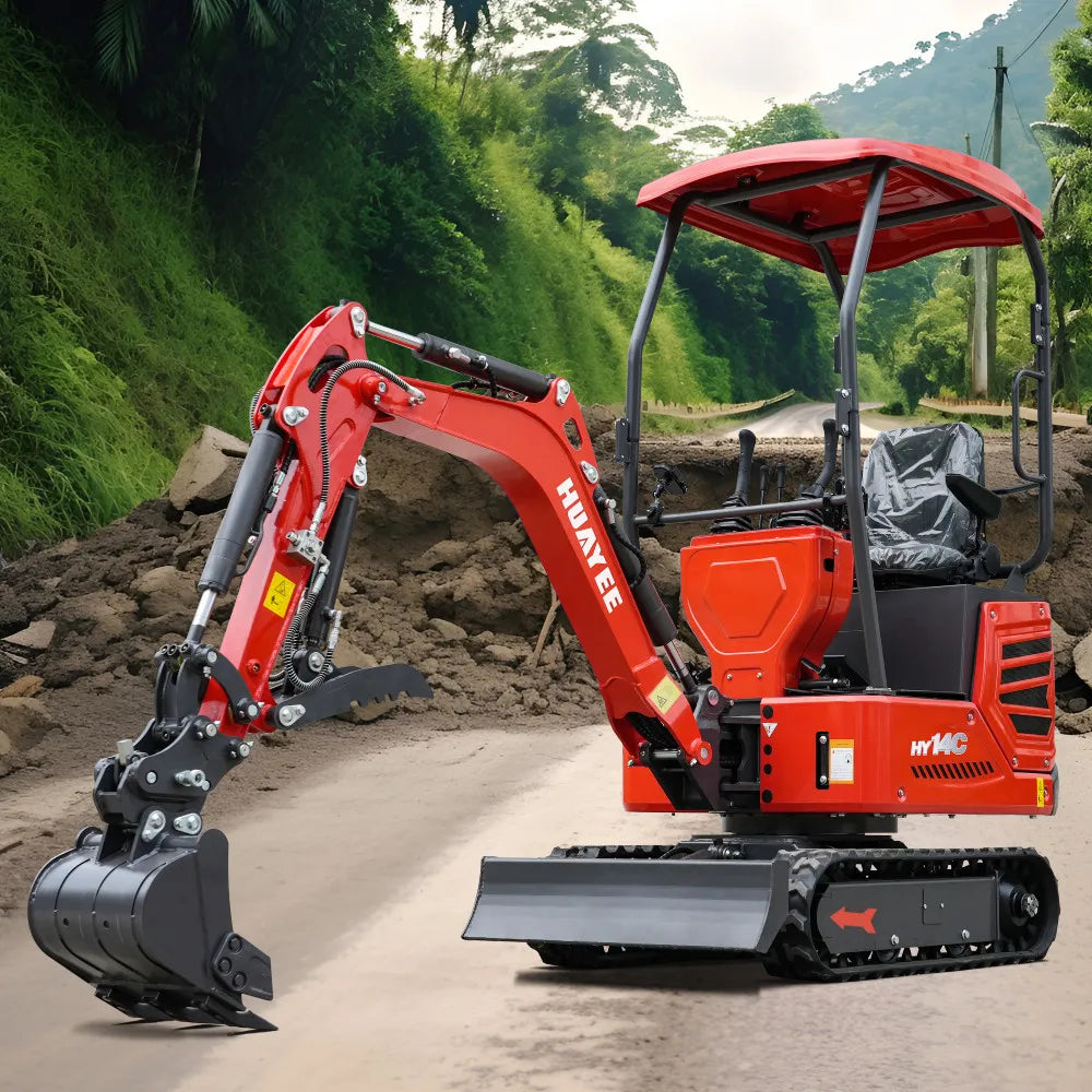 Huayee Mini HY14C Mini Excavator Online Sale with Hydraulic Thumb & Side Swing Boom ...