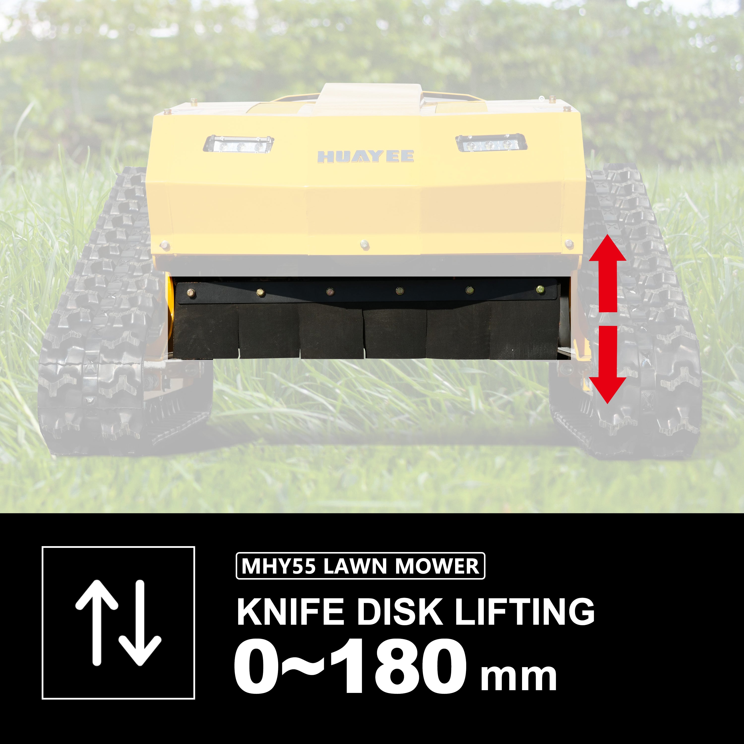 HUAYEE MHY55 Mini Compact Remote Control Tracked Lawn Mower