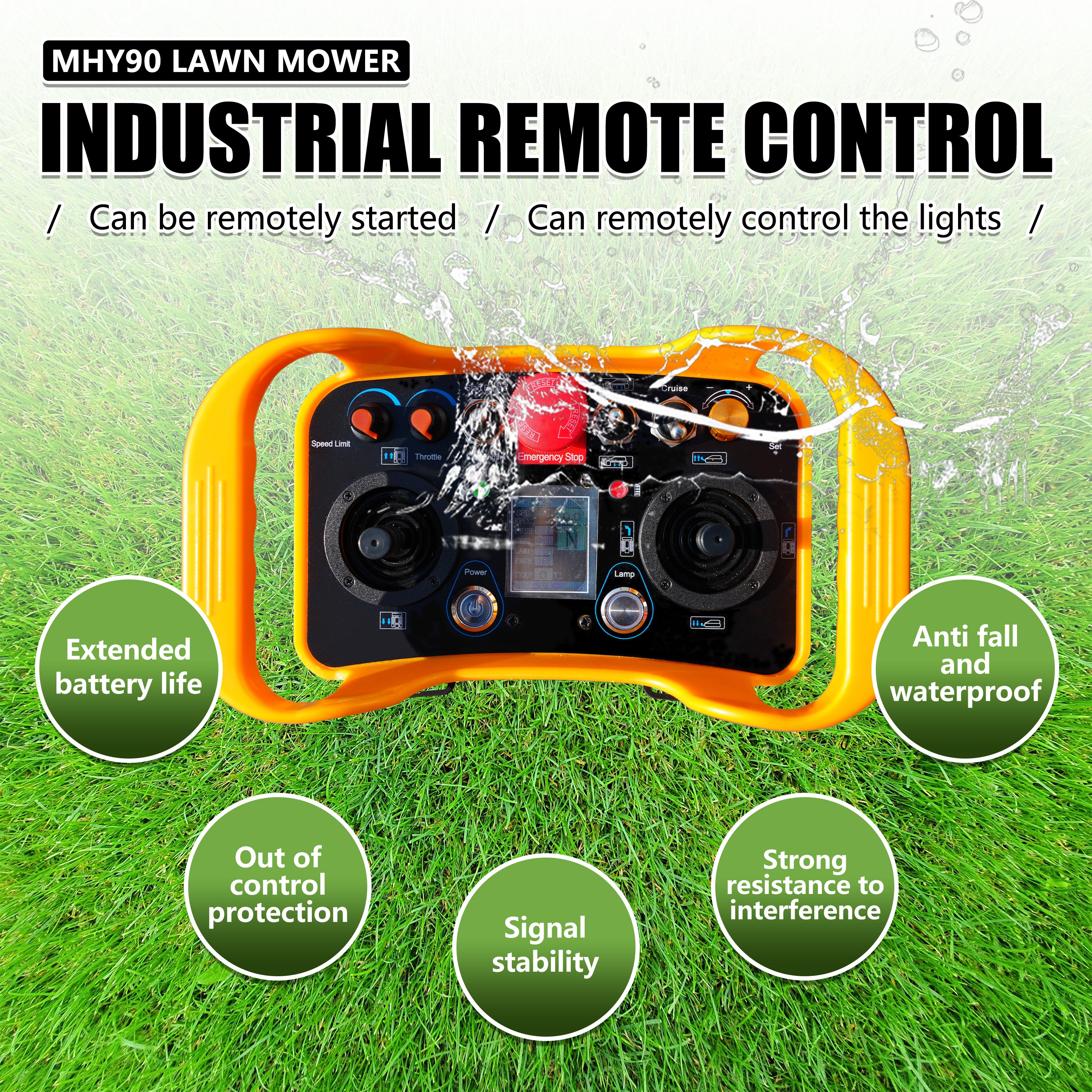 HUAYEE MHY90 Heavy-Duty Remote Control Tracked Mower