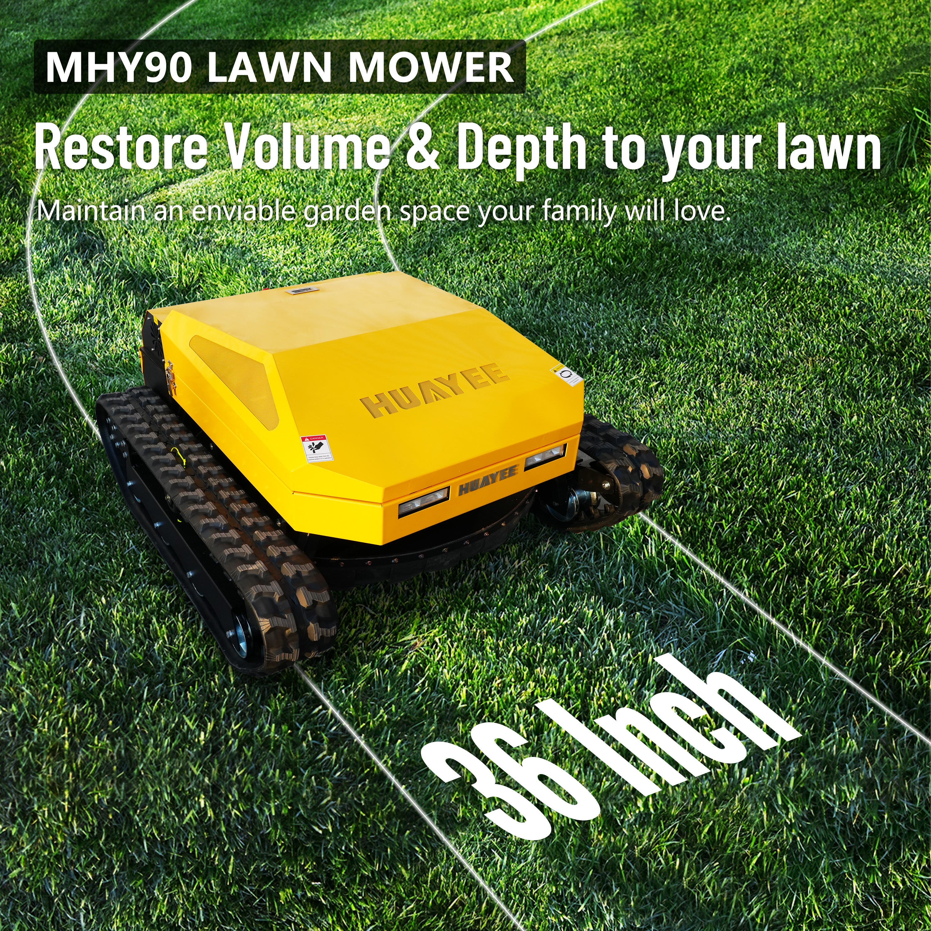 HUAYEE MHY90 Heavy-Duty Remote Control Tracked Mower