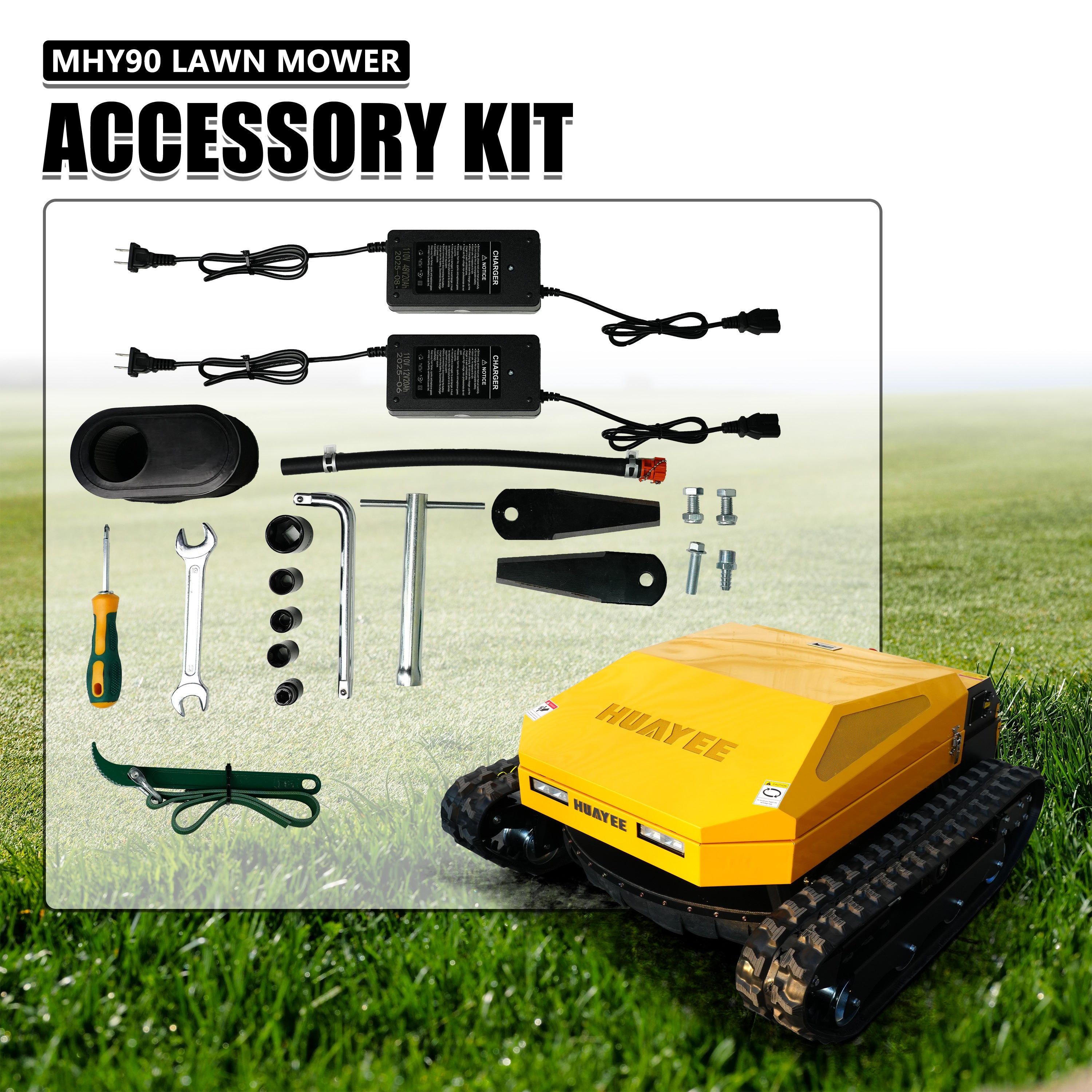 HUAYEE MHY90 Heavy-Duty Remote Control Tracked Mower