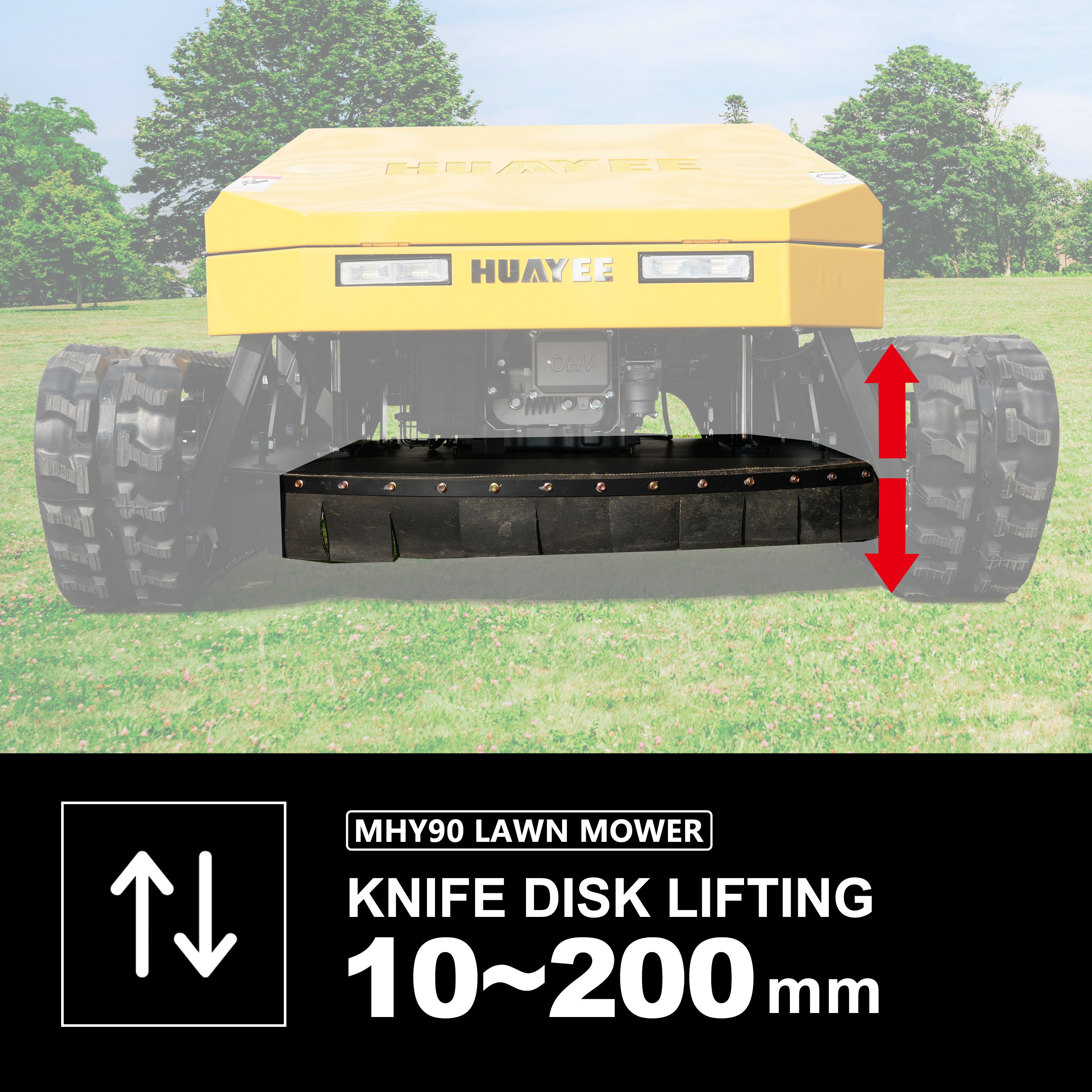 HUAYEE MHY90 Heavy-Duty Remote Control Tracked Mower