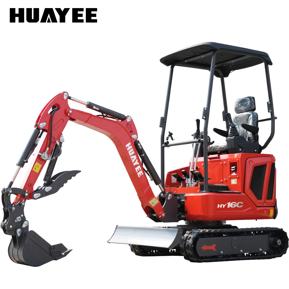 HUAYEE HY16C Mini Excavator with 14HP Kubota Engine & Hydraulic Thumb