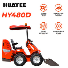 HUAYEE HY480D | Mini Wheel Skid Steer Loader with 23 hp B&S Engine & Canopy