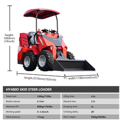 HUAYEE HY480D Mini Wheel Skid Steer Loader