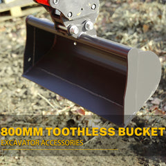32" Toothless Bucket for 1-1.8 Ton Mini Excavators | HUAYEE HYE01-2