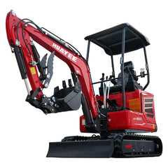 2-Ton Mini Excavator with 14hp Kubota Engine | Hydraulic Thumb, Side Swing & Canopy | HUAYEE HY18B