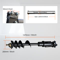 Mini Excavator Auger | 32x8" for Up to 2.5 Ton Machines | HUAYEE HYE06