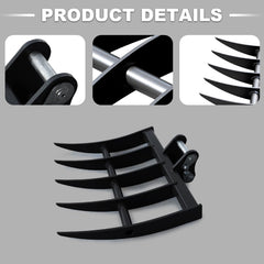 Rake for 1-1.8 Ton Mini Excavators | HUAYEE HYE01-3