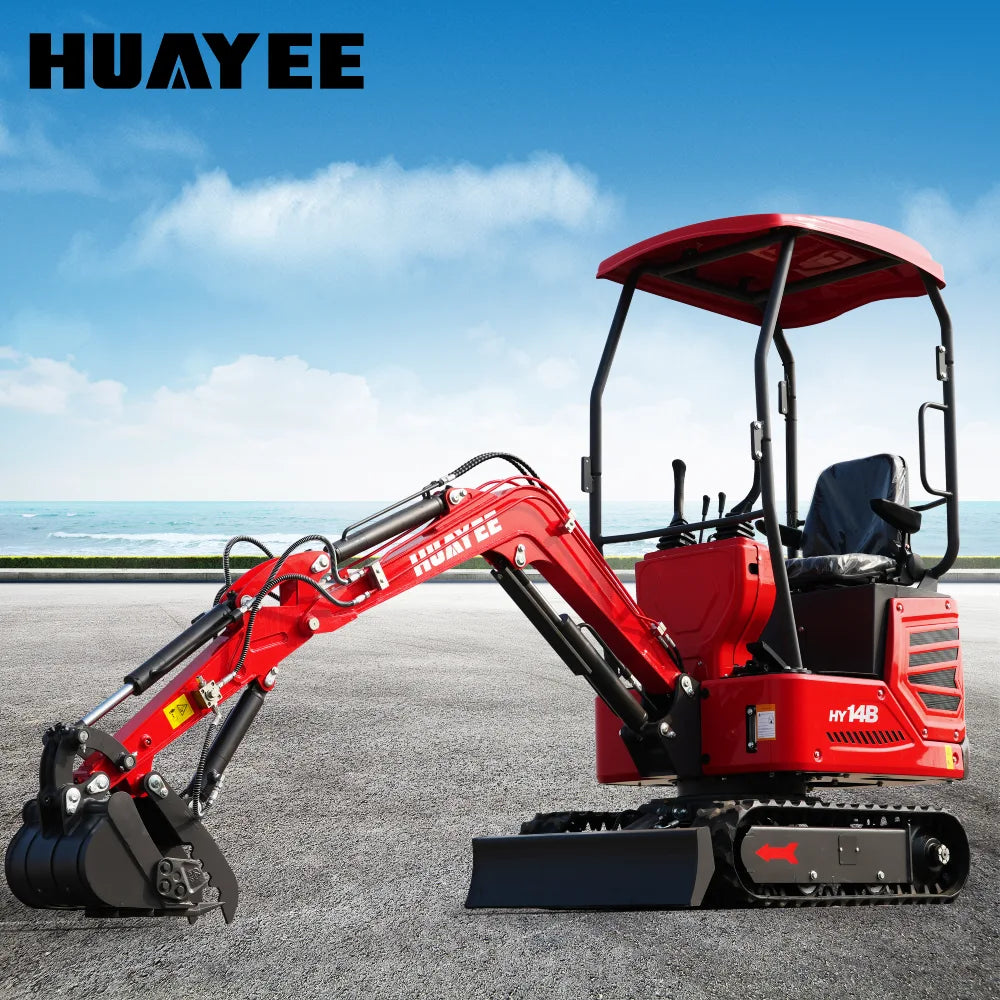 1.2-Ton Mini Excavator with Hydraulic Thumb Clamp & Canopy | 13.5 hp RATO Engine | HY14B