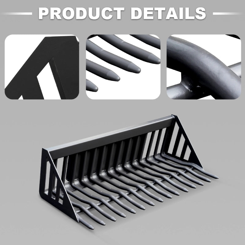 Rock Bucket Attachment for Mini Skid Steer Loaders | HUAYEE HYS12