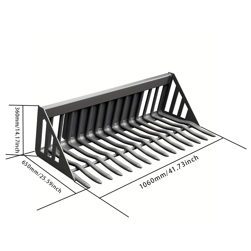 Rock Bucket Attachment for Mini Skid Steer Loaders | HUAYEE HYS12