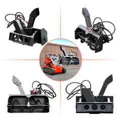 mini skid steer loader snow thrower attachment angle display