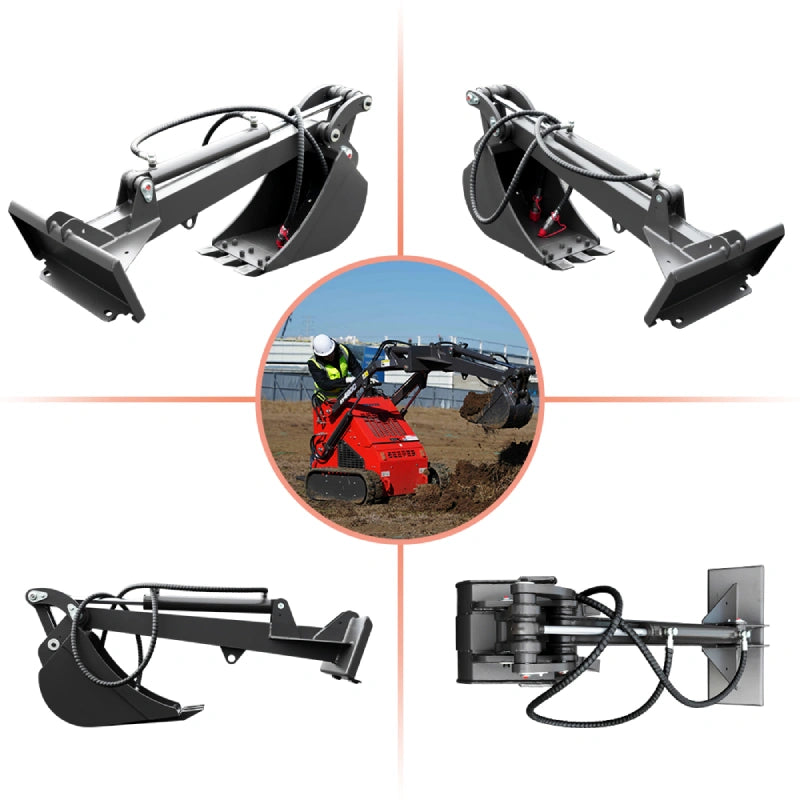 mini skid steer straight bucket angle display
