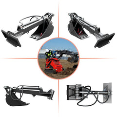 mini skid steer straight bucket angle display