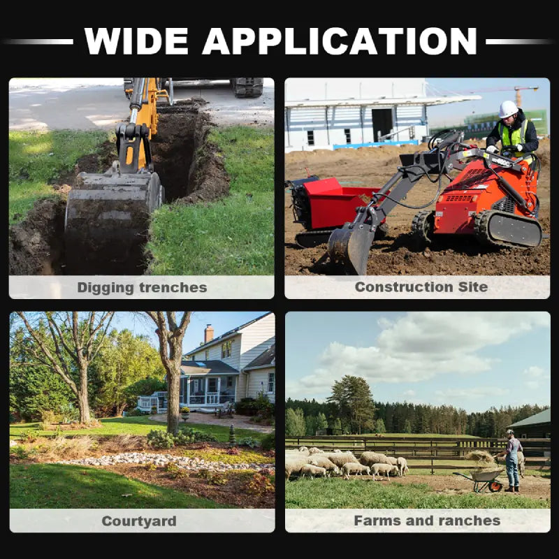 mini skid steer straight bucket machine application scenario