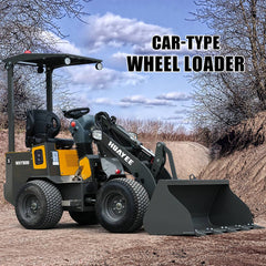 HUAYEE WHY1000 Mini Wheel Loader | 1000kg Lifting Capacity | Perkins 403J-11 Diesel Engine | EU Stage V & EPA Tier 4 Final
