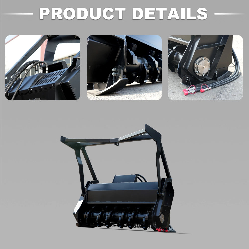 87 Inch Skid Steer Brush Cutter Attachment Suits HY1025C/HY1050C/HY1065C Mini Skid Steer Loaders | HUAYEE HYL08