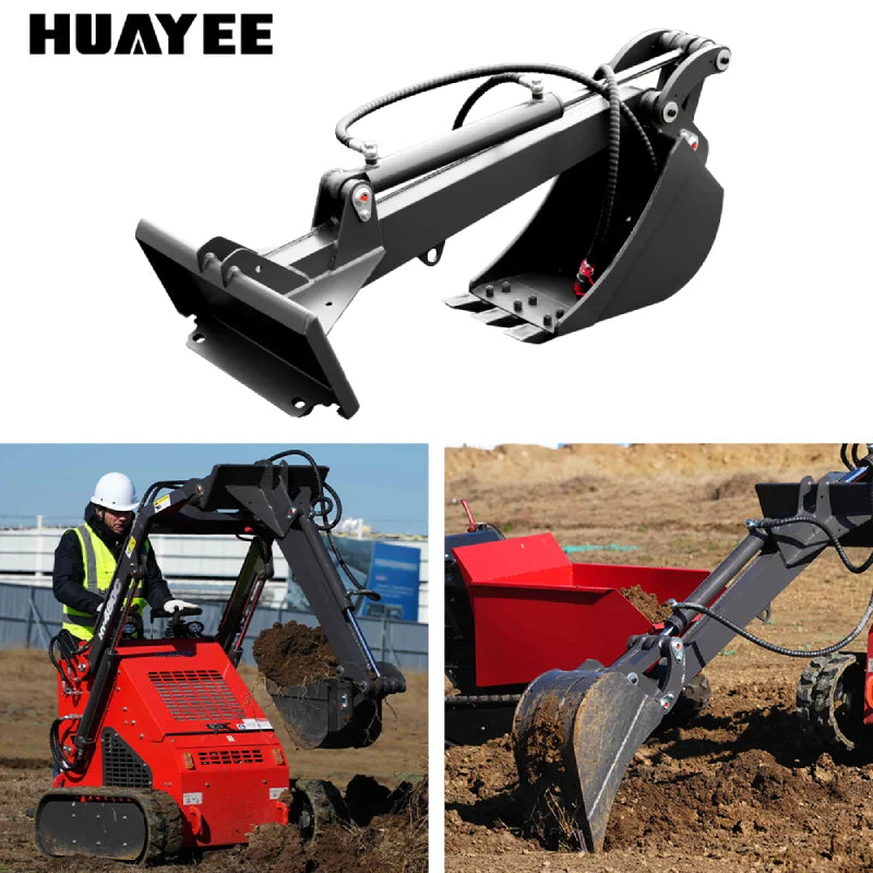 bulldozer with mini skid steer loader machine operation